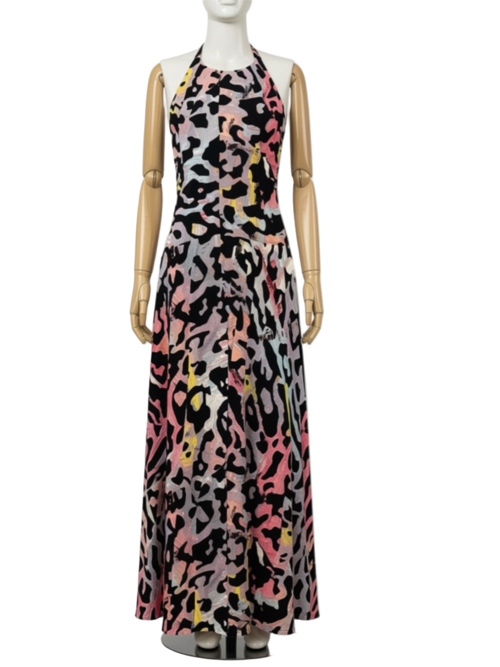 RACHEL Rachel Roy Multicolor Leopard Print Halter Dress sz 8